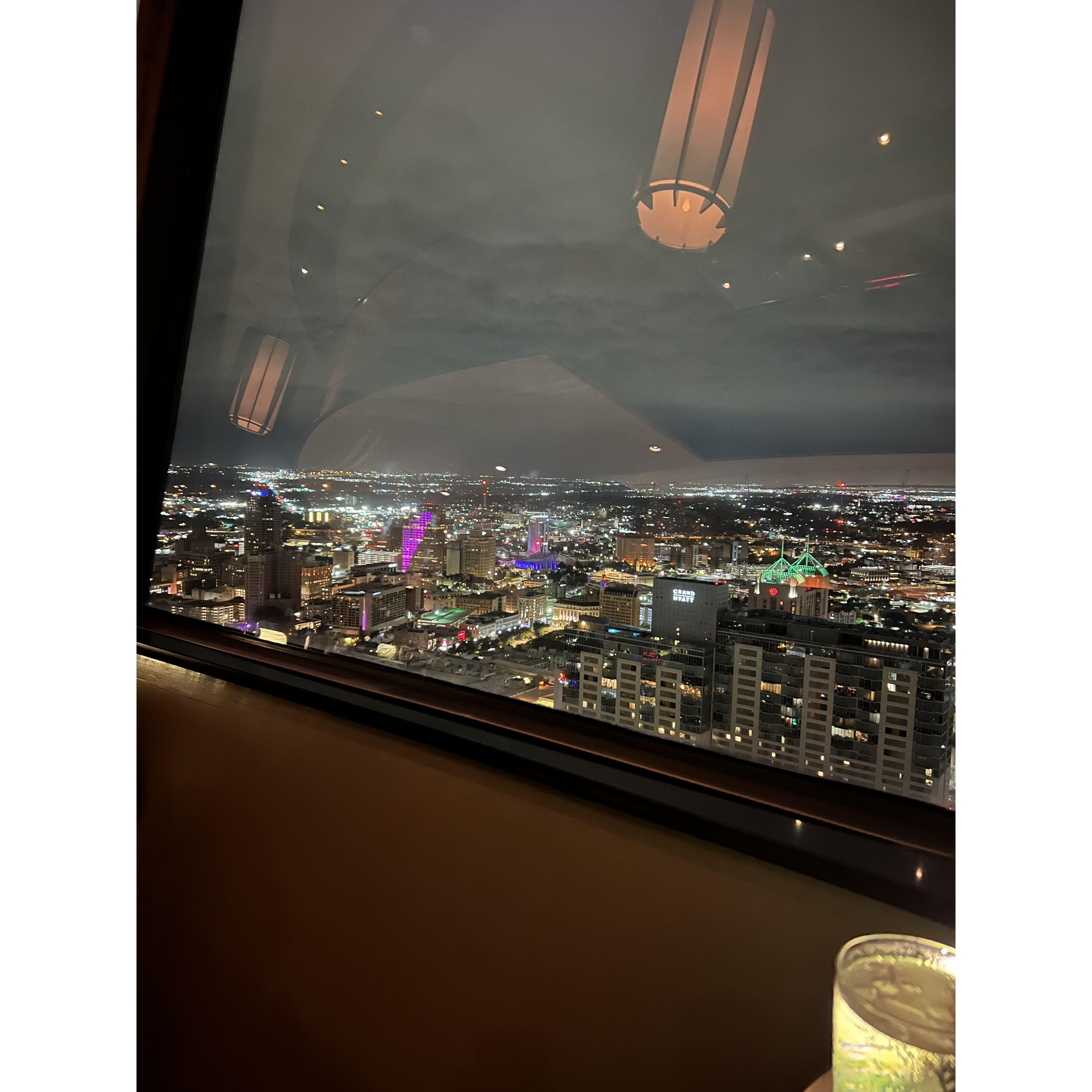 The beautiful view when we go engaged at the Towers of America in Downtown San Antonio, TX!