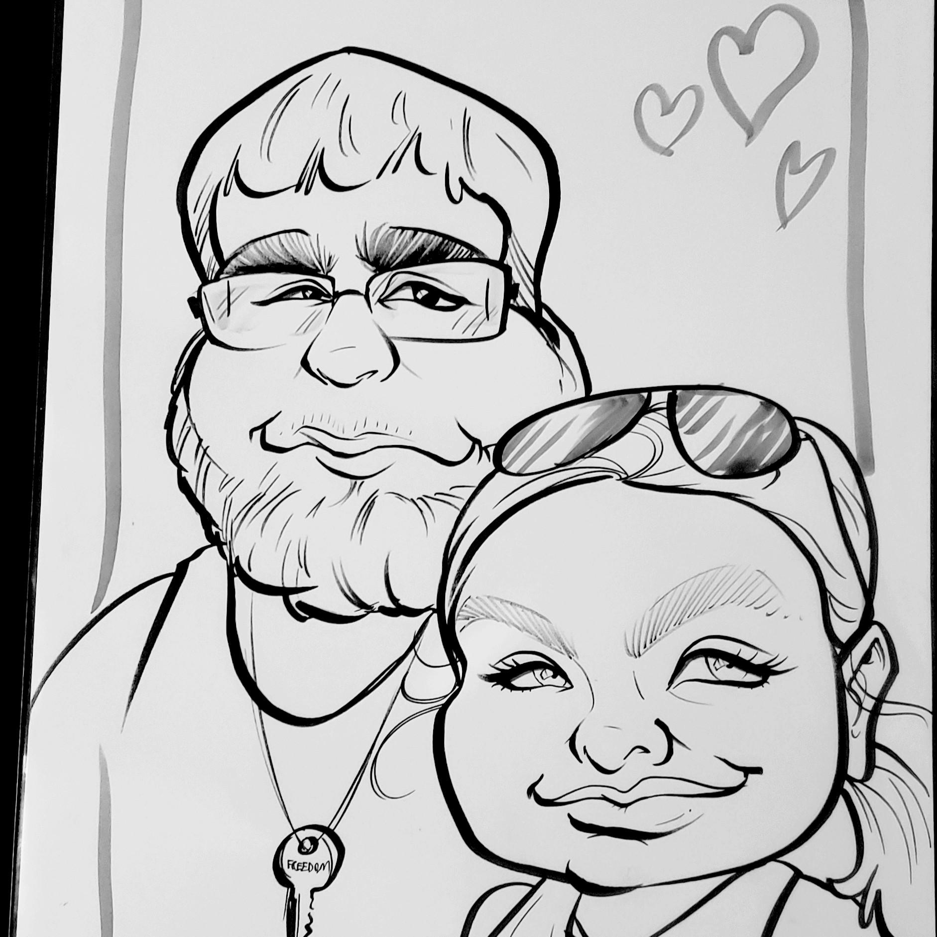 A drawing of the couple from the 2018 Erie County Fair