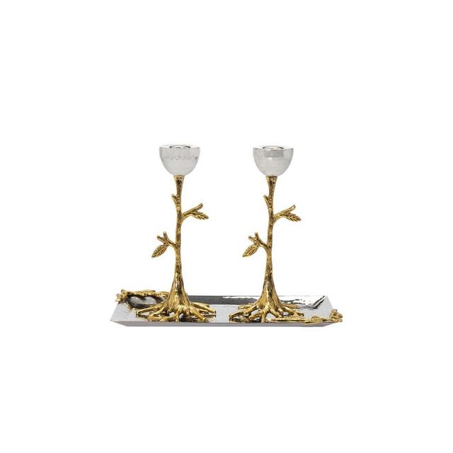 Branch Candlesticks with Tray Set, 3 Piece