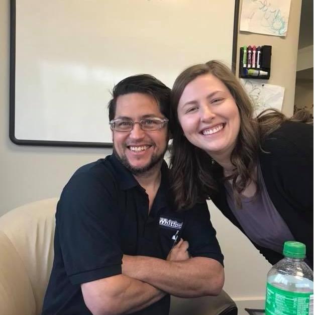 Cait and Matt on Matt's first day back to work.