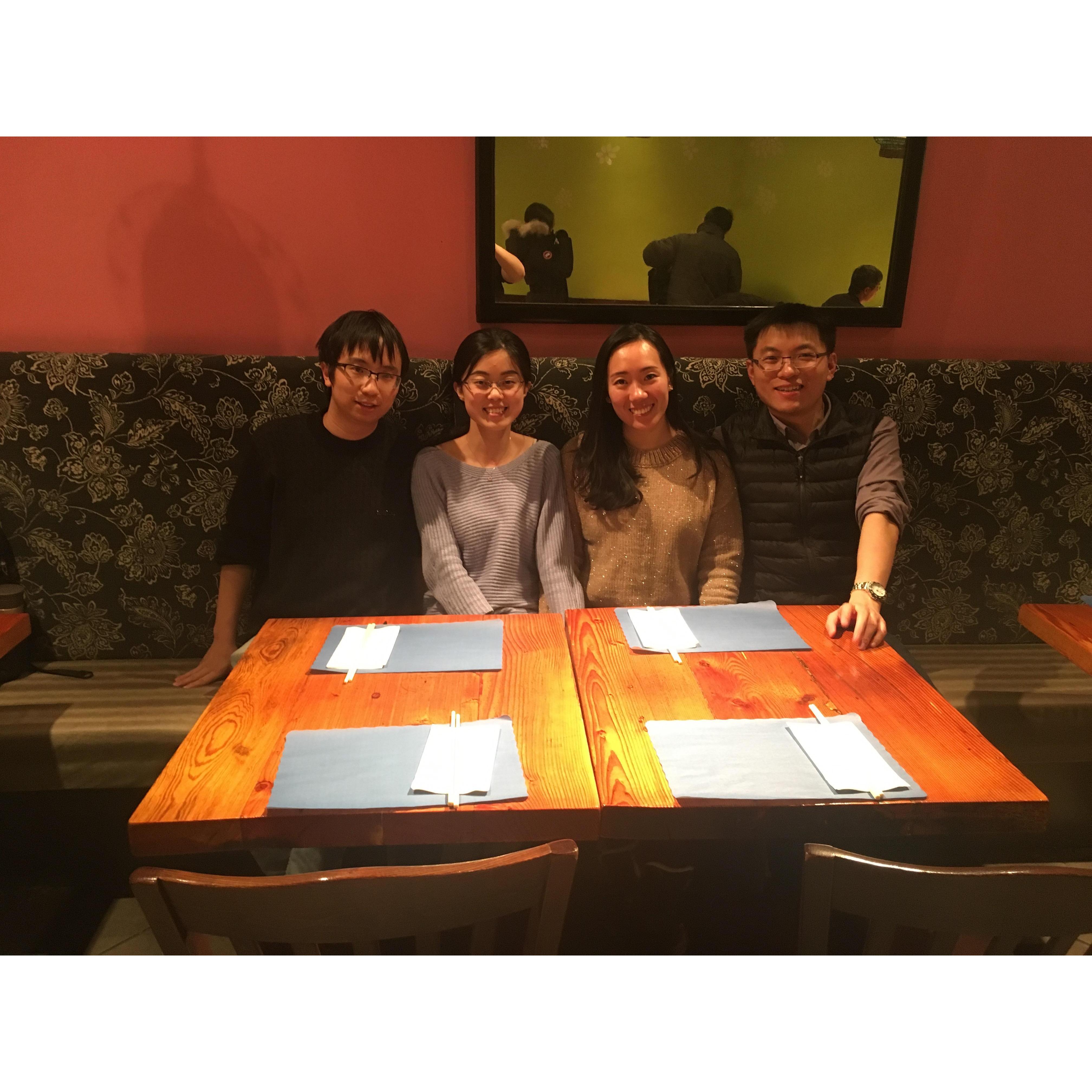 Met with Li's friend since high school: Mandy, and her husband Mr. Shen.