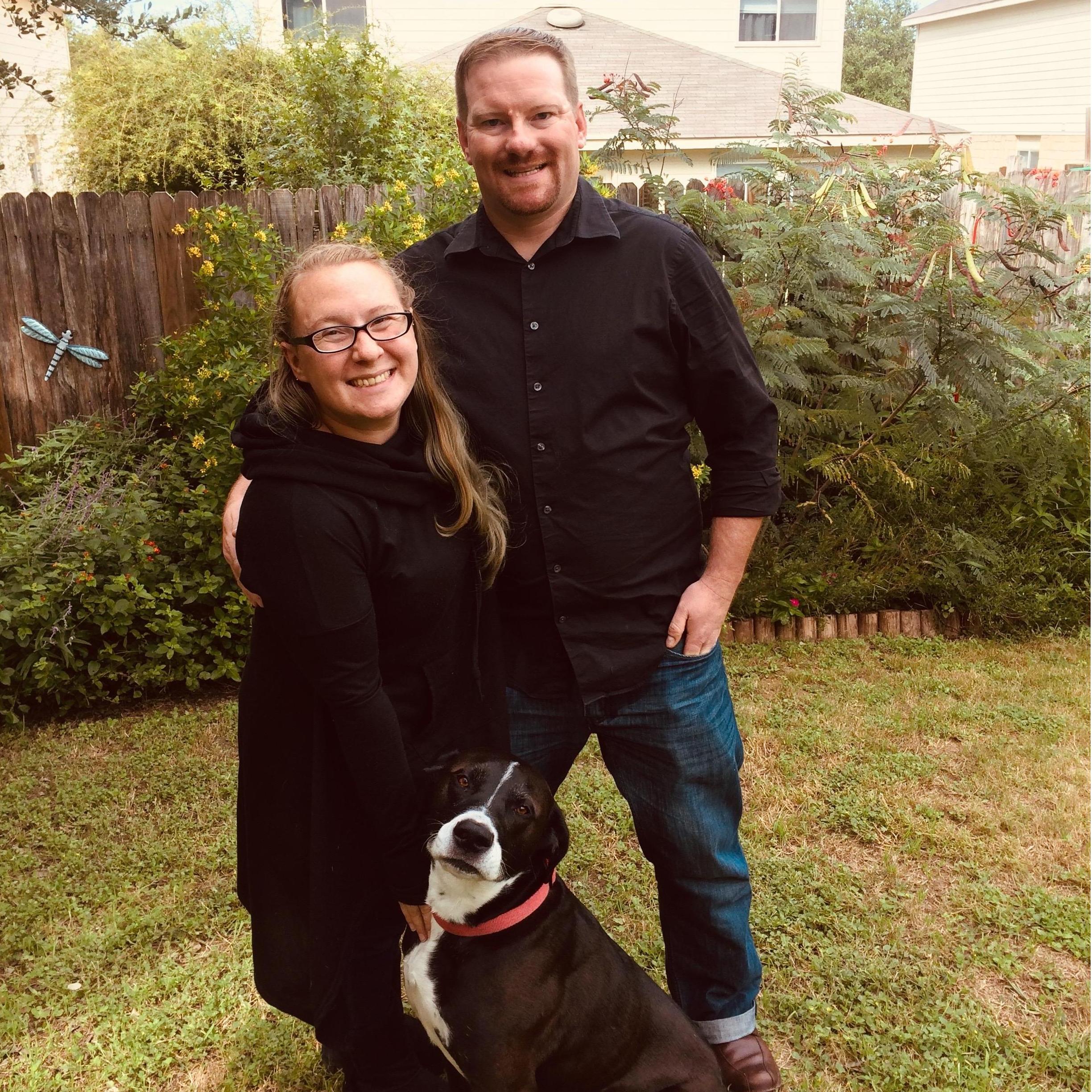 Celebrating the fall weather outside.