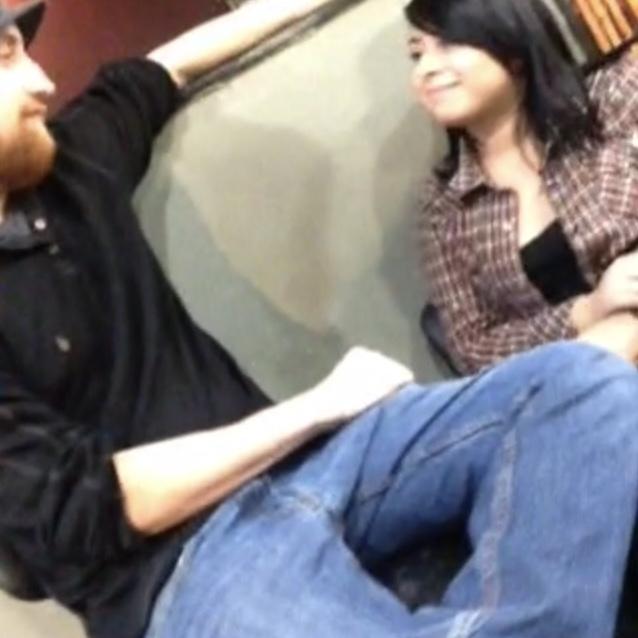 At the tattoo shop. Mike gifted me a tattoo for my birthday!