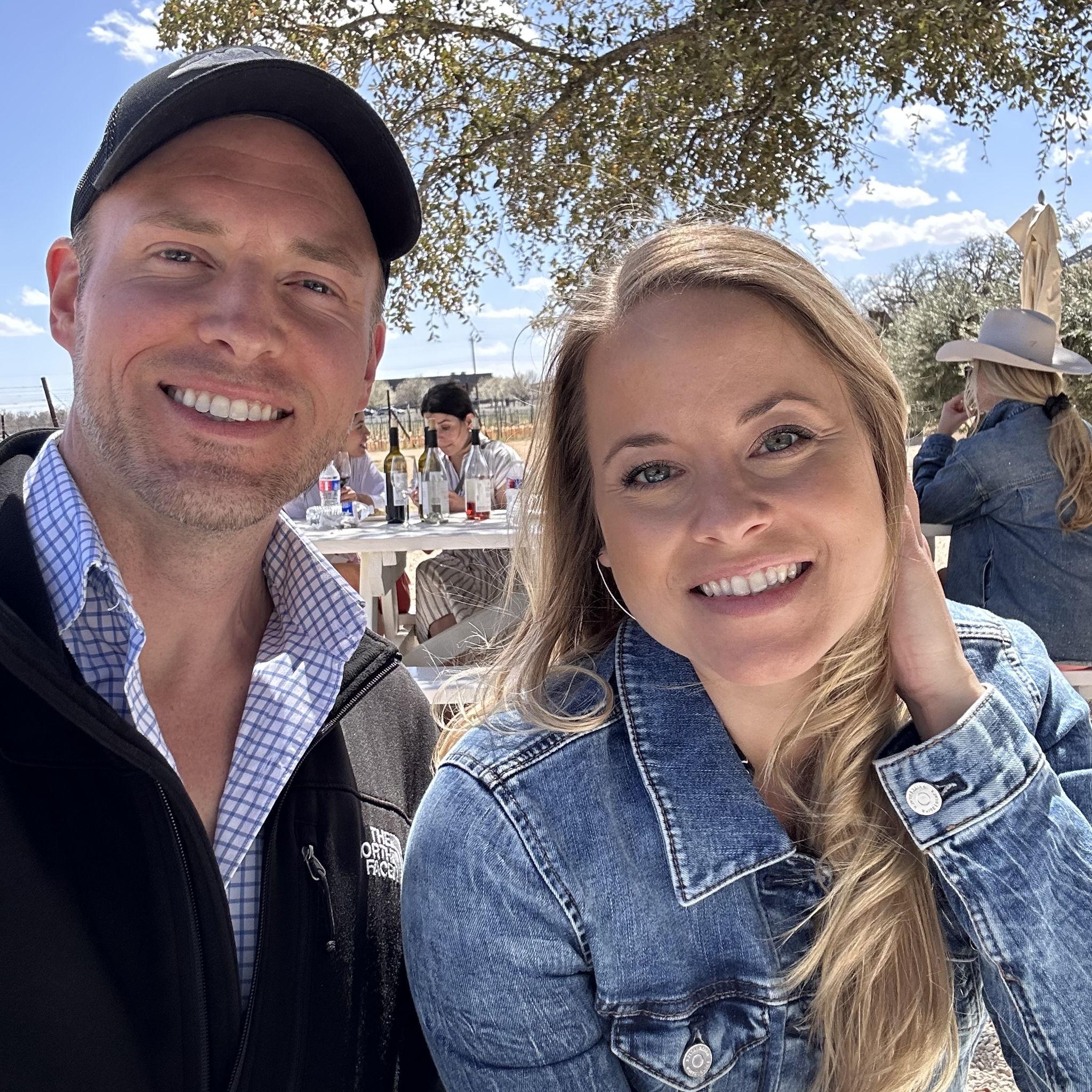 5th anniversary weekend in Fredericksburg—watching a random proposal as this photo was taken