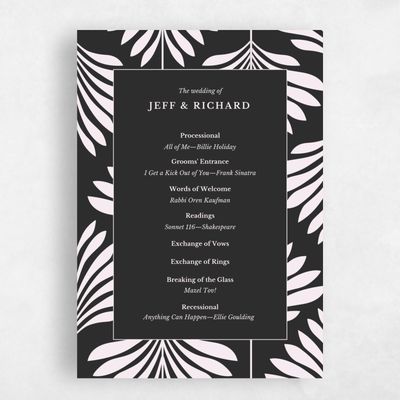 Black Standard Wedding Program - Mantova