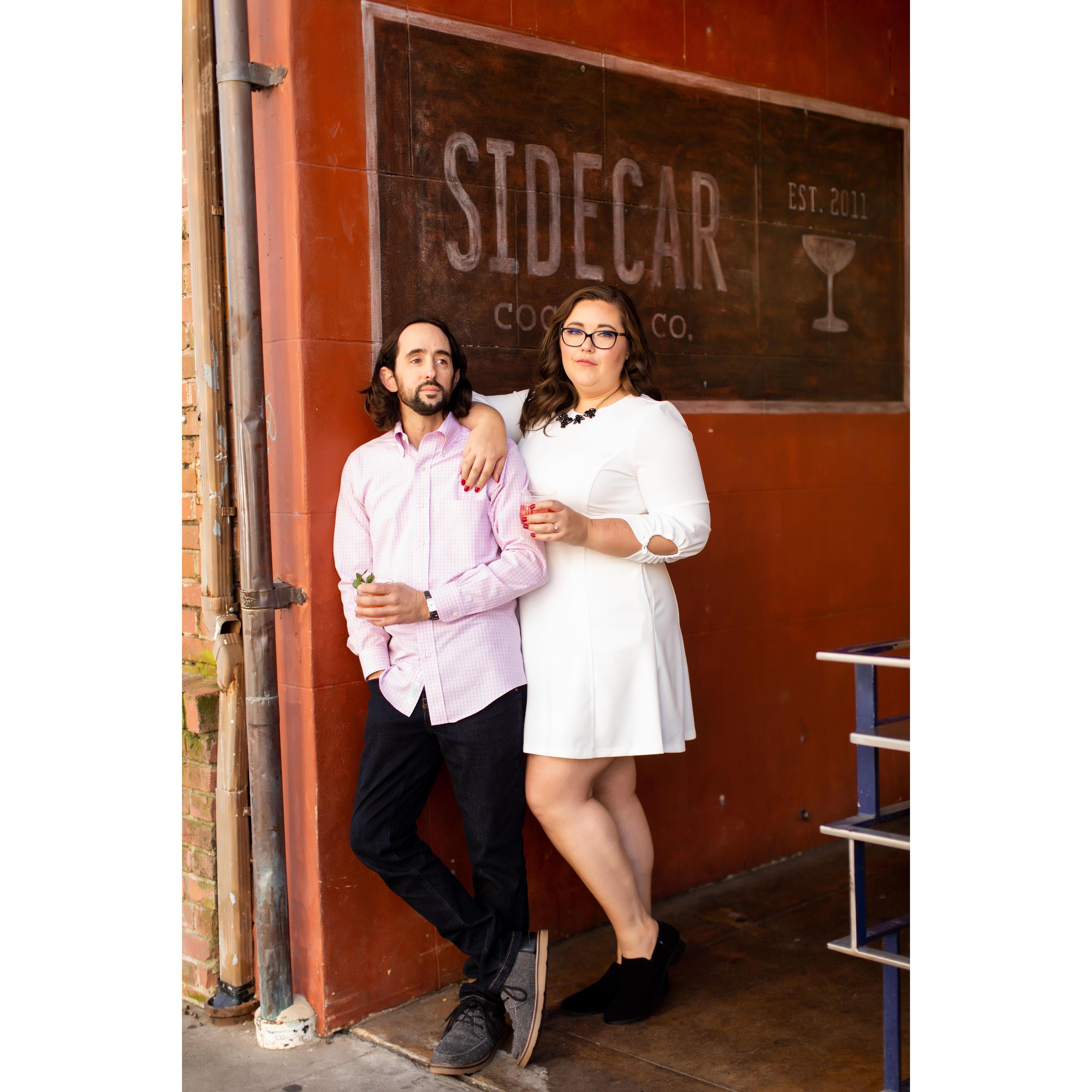 Engagement photos at Sidecar 2/29/20