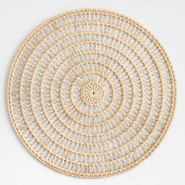 Radial Weave Natural Rattan Placemat