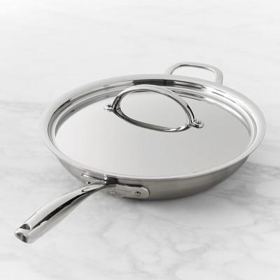 10" Williams Sonoma Signature Thermo-Clad™ Brushed Stainless-Steel Nonstick Covered Fry Pan