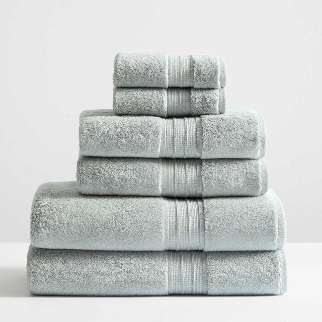 Cloud Blue Hydrocotton Organic Bath/Hand/Washcloth, Set of 6