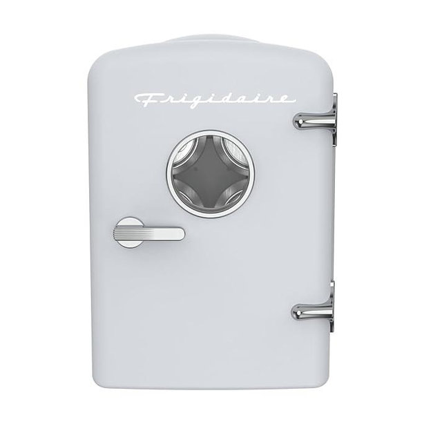 Frigidaire EFMIS171 Retro Mini Portable Personal Fridge - Ideal for Home, Office or Dorm - Includes Carrying Handle, AC/DC Wall/Car Charger (White)