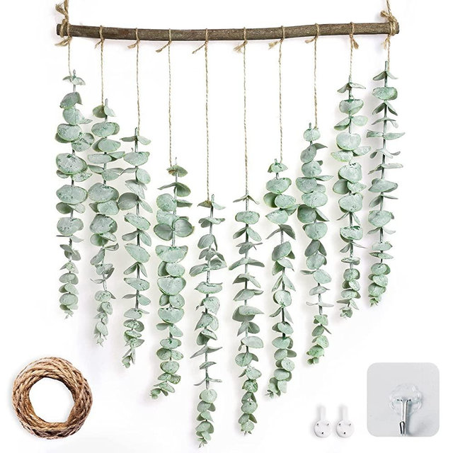 Eucalyptus Wall Hanging Decor, Artificial Eucalyptus Wall Decor, Boho Wall Decor for Bathroom, Bedroom ,Farmhouse, Kitchen,Living Room Decorations
