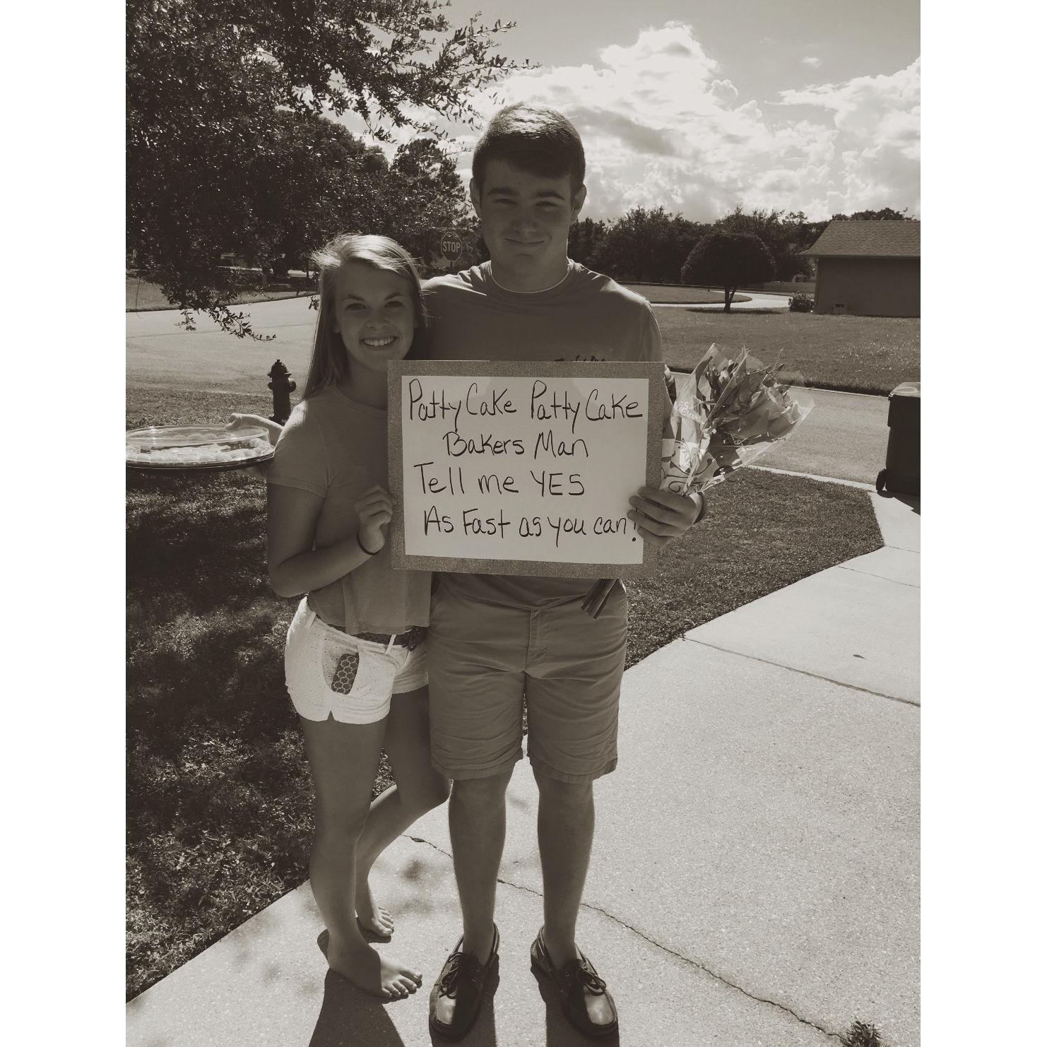 How Patrick asked Madison to Homecoming, 2016