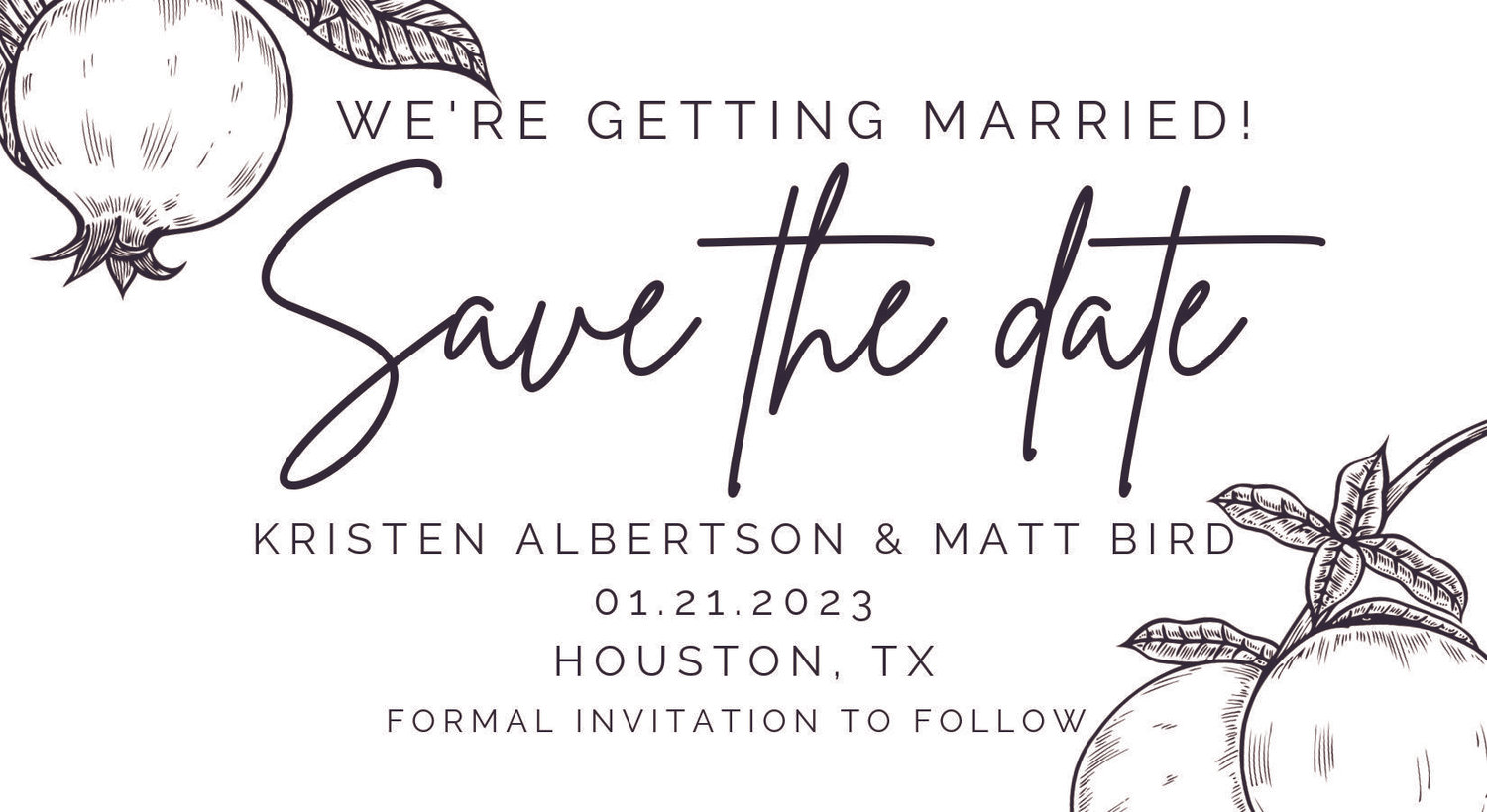 The Wedding Website of Kristen Albertson and Matt Bird