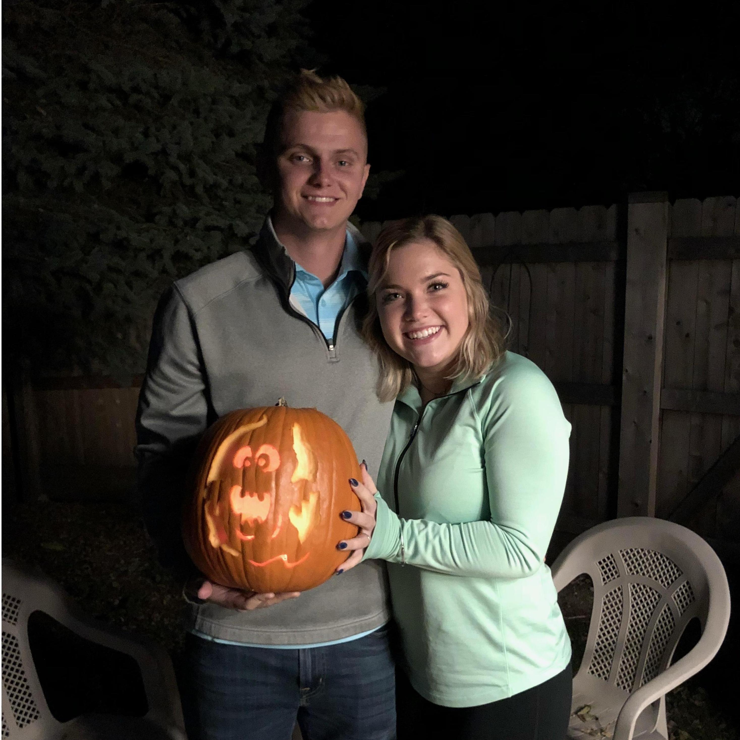 Kaley picked the design and Connor carved