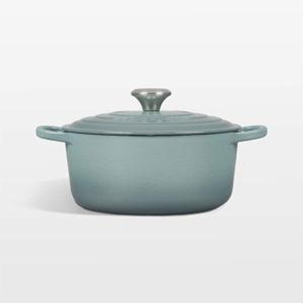 Le Creuset Signature 5.5-Qt. Thyme Enameled Cast Iron Round Dutch Oven + Reviews | Crate & Barrel
