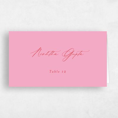 Flamingo, Pink Wedding Place Card - Elodie