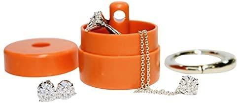 LION LATCH: As Seen on Shark Tank, Traveling Jewelry Holder Storage, Pill Box Keychain Container, Jewelry Box Case, SINGLE - Orange