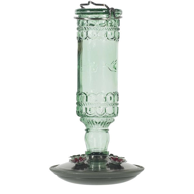 Perky-Pet Glass Hummingbird Feeders for Outdoors - Antique Bottle Style Bird Feeder - 10 Oz Humming Bird Feeders for Outdoor Garden Decor, 8108-1SR