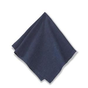 Italian Washed Linen Napkins, Set of 4, Navy Blue