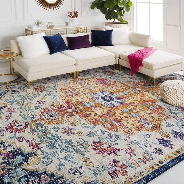 Artistic Weavers Odelia Updated Traditional Rug Orange/Navy 7'10" x 10'3