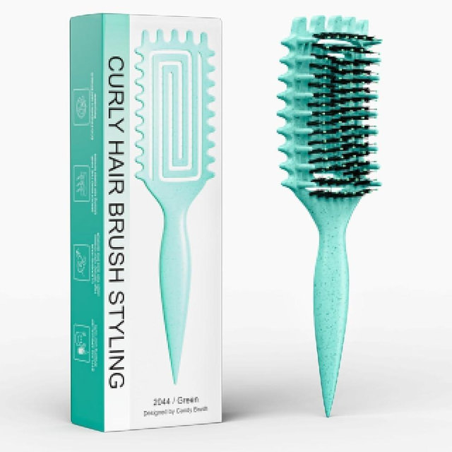 Curl Defining Brush, Curly Brush Defining with Side Gear for Combing, Shaping, and Styling bounce Curly, Lightweight Candy Brush Suitable for All Wet or Dry Hair Types for Women and Men