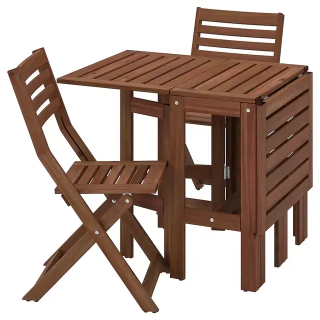 ÄPPLARÖ Table and 2 folding chairs - Table à manger d'extérieur