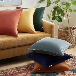Oversized Velvet Throw Pillow - Slate Green
