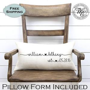 Wedding Gift, Wedding Gifts, Personalized Pillow, Newlywed Gift, Engagement Gift, Rustic Wedding Gift, Burlap Pillow, Gift for bride