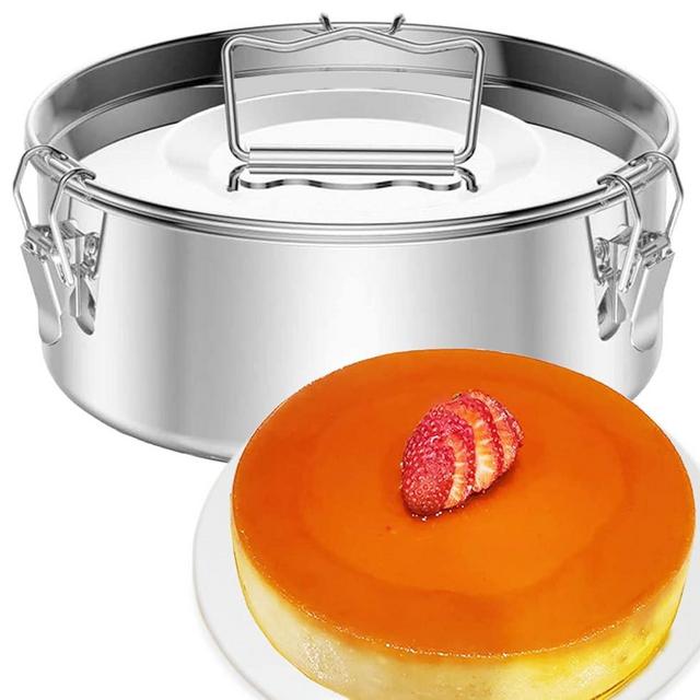Flanera Stainless Steel Flan Mold 85 oz, Compatible with Instant Pot 8 qt, Mexican Design Flanera Flan Maker - Flan Pan - Moldes para Flan - Flaneras Moldes con Tapa