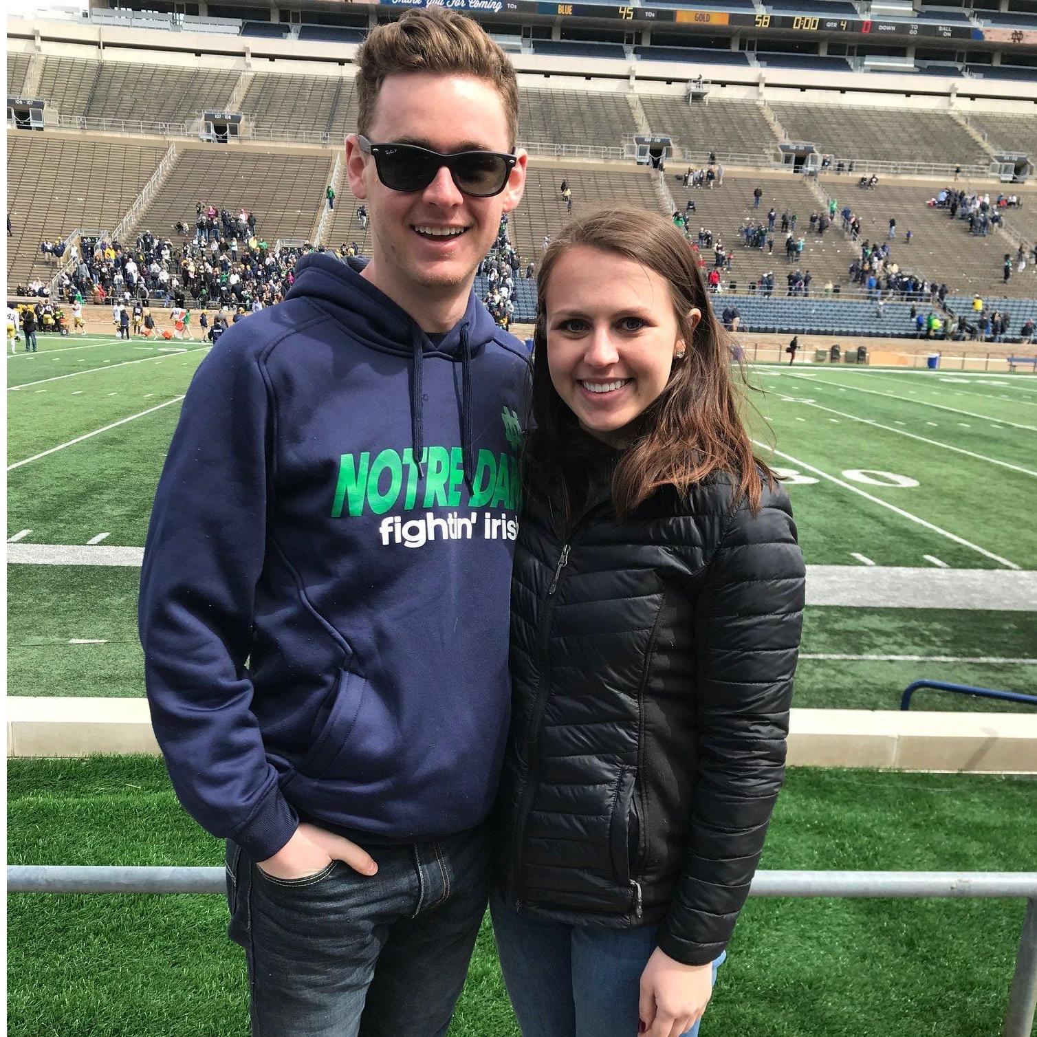 Claudia's first Notre Dame football game! Go Irish!