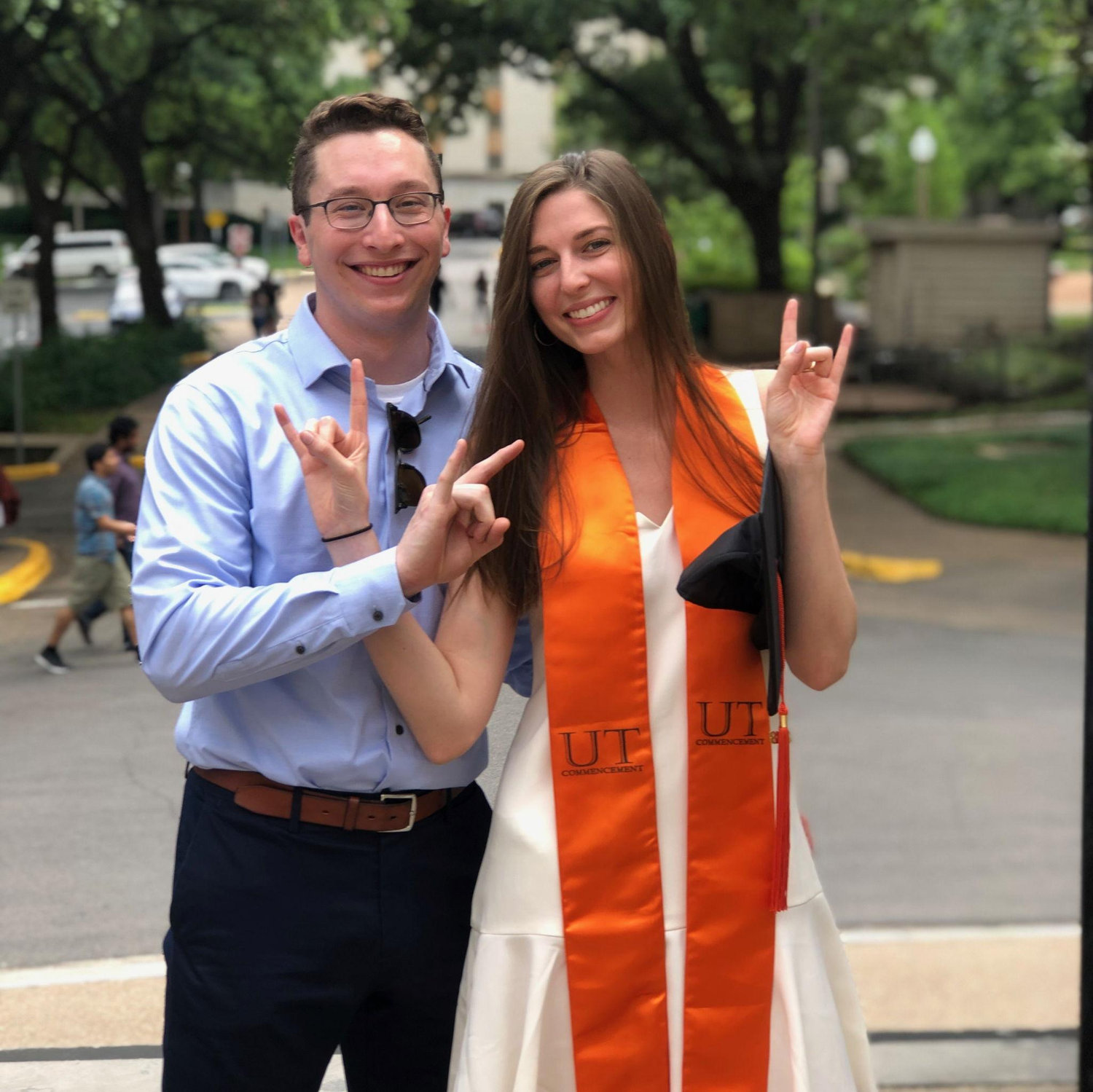 Maggie's graduation -- Hook 'em!