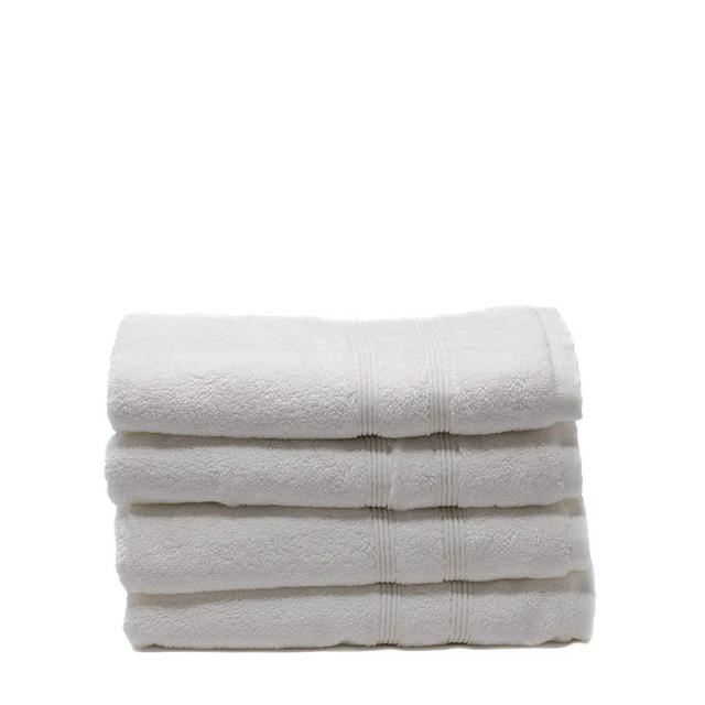 MOSOBAM 700 GSM Hotel Luxury Bamboo-Cotton, Hand Towels 16X30, Set of 4, White, Turkish Hand Towels