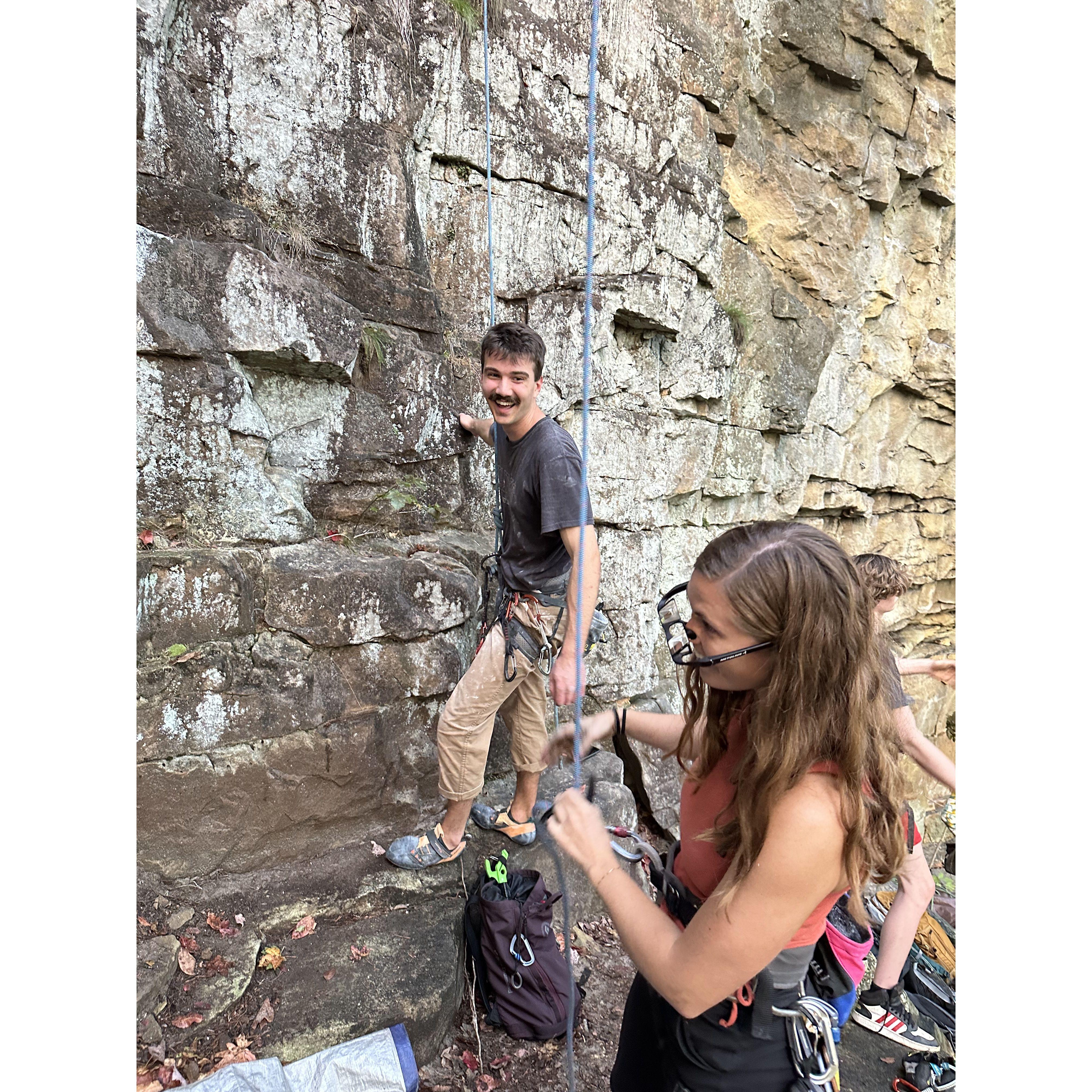 First outdoor climbing trip together