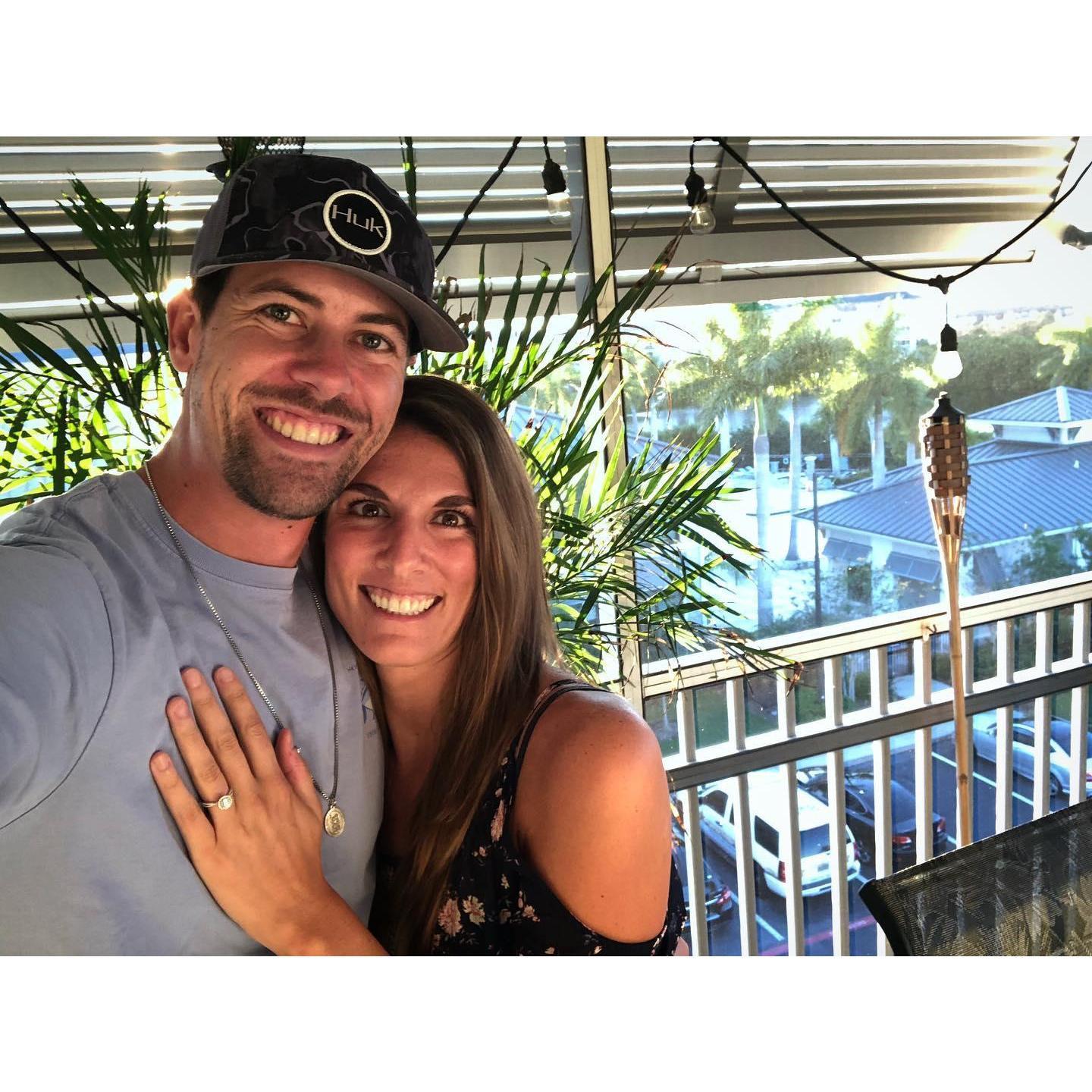 Engagement announcement picture from our lanai!