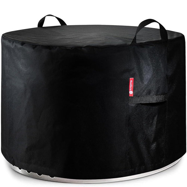 SheeChung Fire Pit Cover for Solo Stove Yukon 27",Outdoor Smokeless Round Firepit Covers,Waterproof 600D Tear Resistant,Air Vents,Weather Resistant-Fit for 24"-28" Gas/Table /Bowl Fire Pits,28"Dx18"H