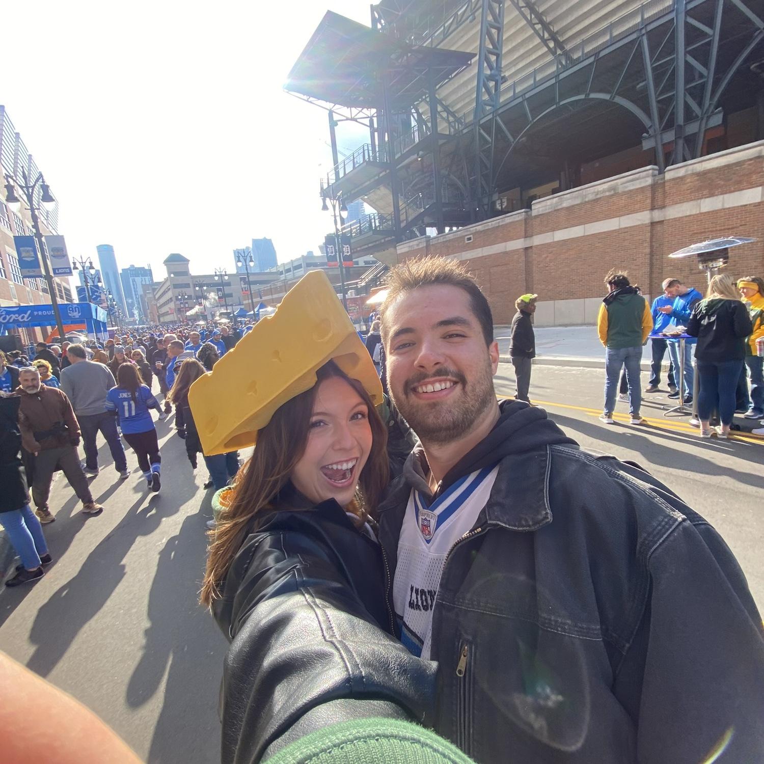 Courtney’s first NFL game at Ford field (packers won!!!)