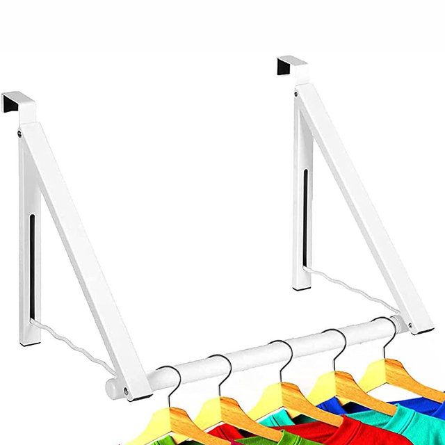 HOLDN’ STORAGE Over The Door Hanger Foldable - Over The Door Rack for Hanging Towels, Coats & Clothes - Over The Door Hanger Hooks for Bedroom, Washroom and Office.