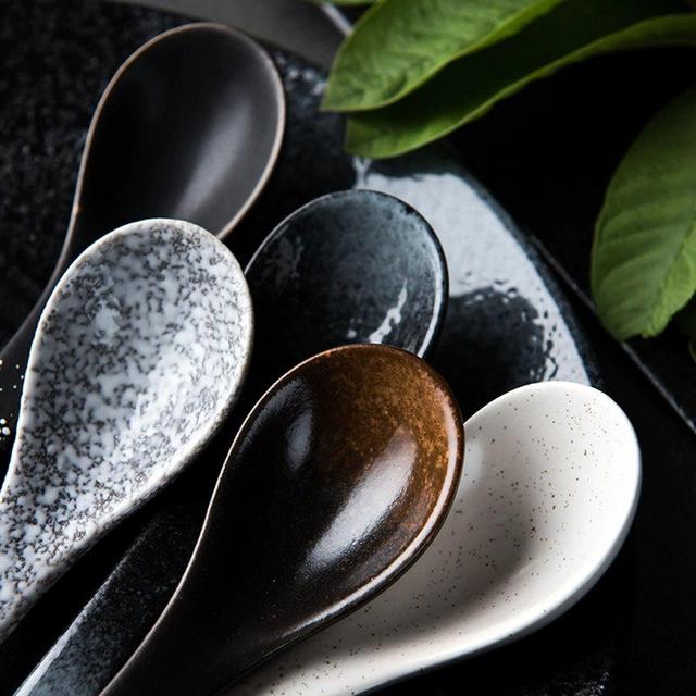 Authentic High Quality Japanese Style Ceramic Spoon | Original Ramen Spoon | Asian Soup Spoon | Modern Tableware | Restaurant Ware