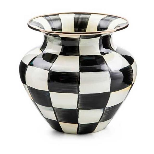Mackenzie-Childs Courtly Check Enamel Vase