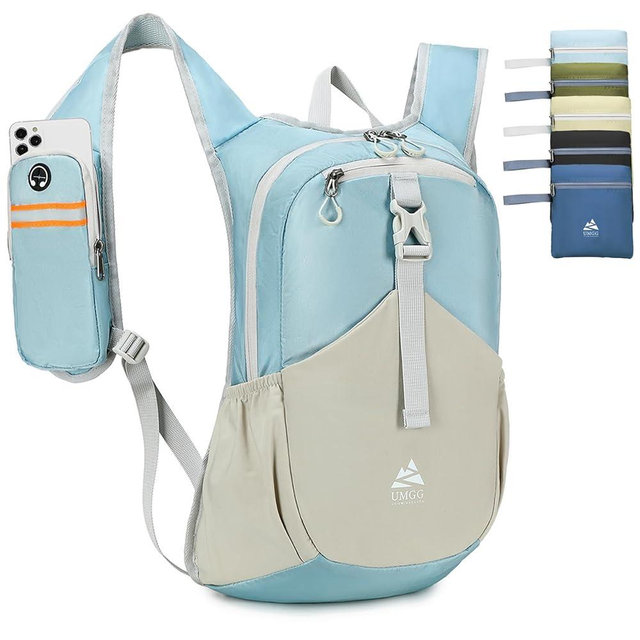 UtiaMiaoGonGo 15L Small Hiking Backpack for Women Men Lightweight Packable Backpack Foldable Casual Daypack for Camping Travel Outdoor, Blue