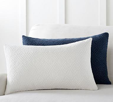 Washed Linen Diamond Lumbar Pillow Cover
