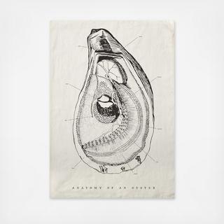 Oyster Anatomy Tea Towel