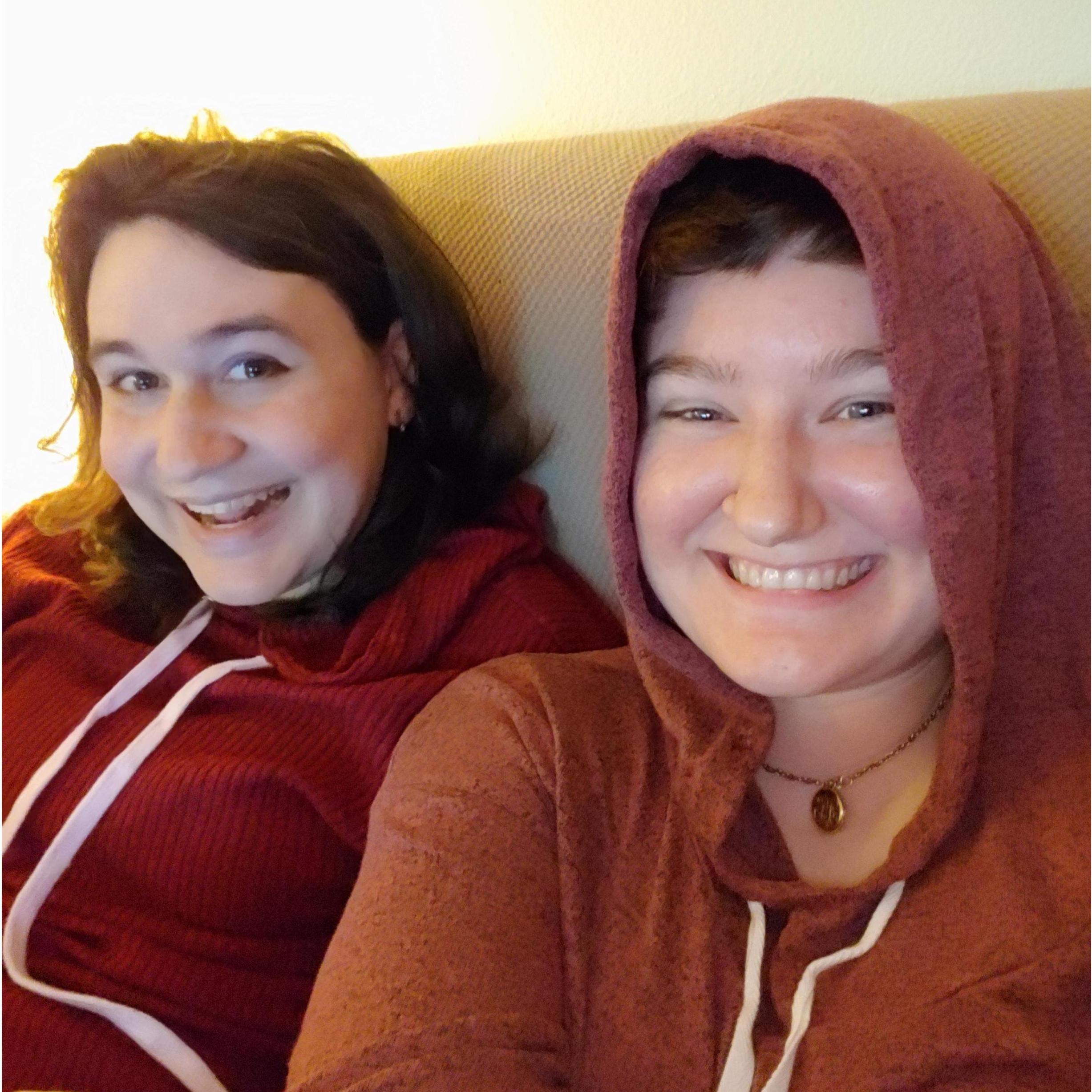Accidentally matching for a cozy, inside date! She's got the best style ;)