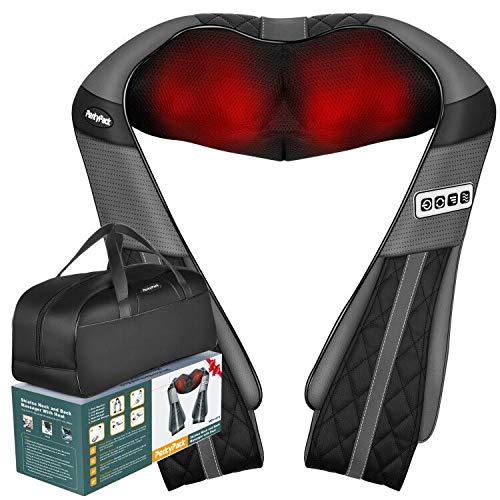 Shiatsu Neck Shoulder Back Massager with Heat, Deep Tissue Massager for Pain Relief, Gift for Dad Mom Men Women, Kneading Massage Pillow for Home Office Car with Carry Bag