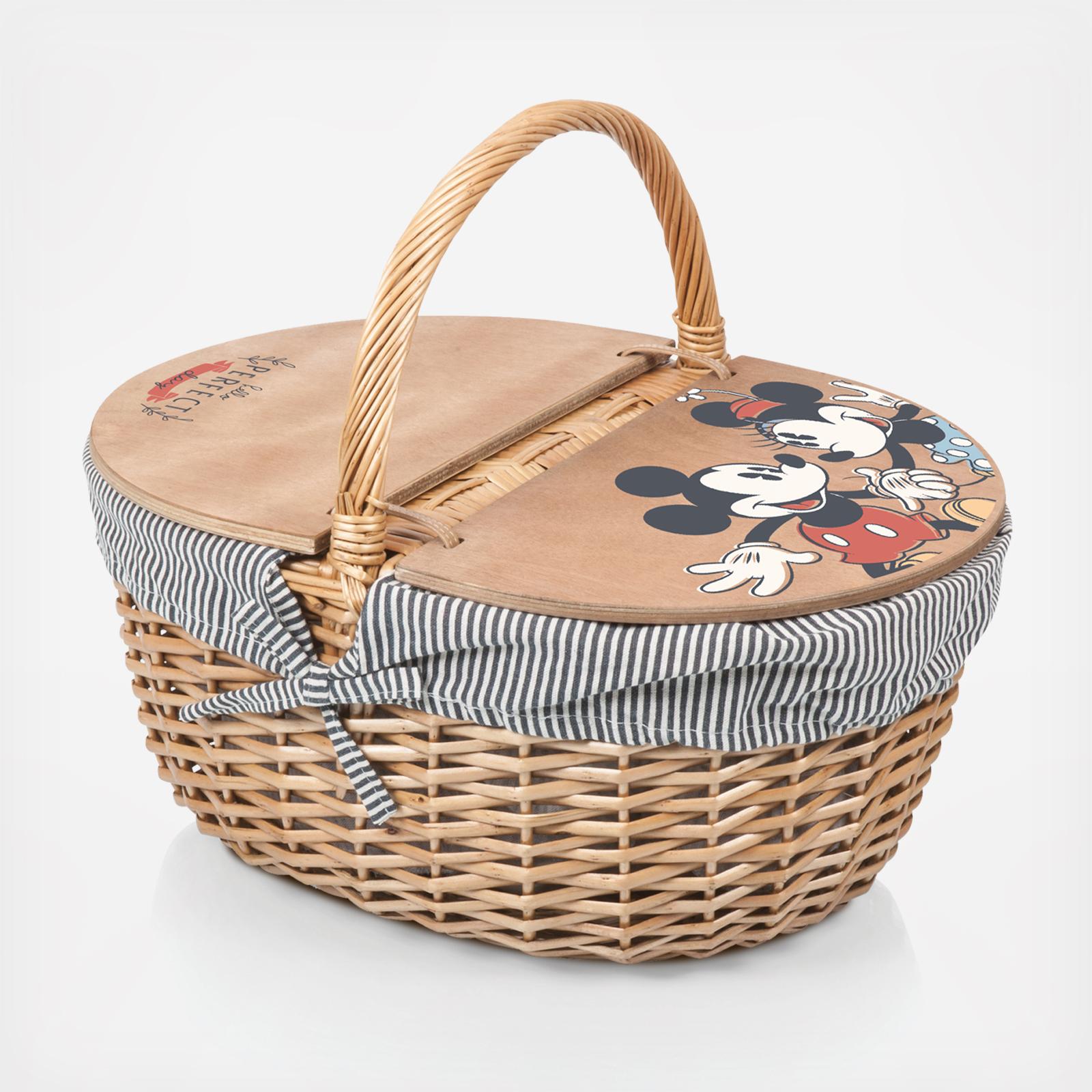 Picnic Time, Mickey & Minnie Mouse Country Picnic Basket | Zola