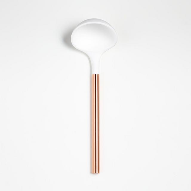 Ada White Silicone Ladle with Copper Handle