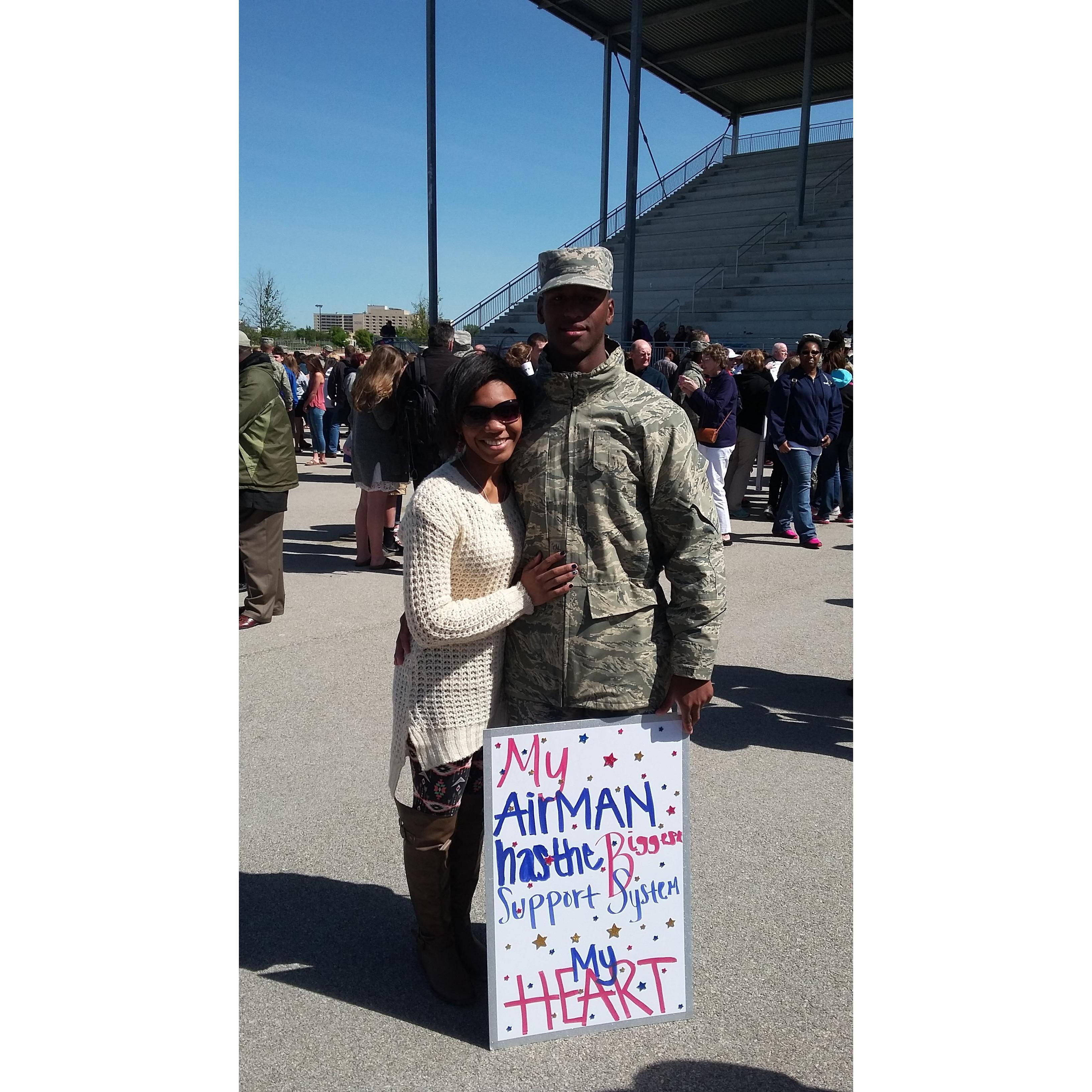 March 24, 2016. Justin's Air Force graduation from basic training. The end of HANDWRITTEN LETTERS!!!