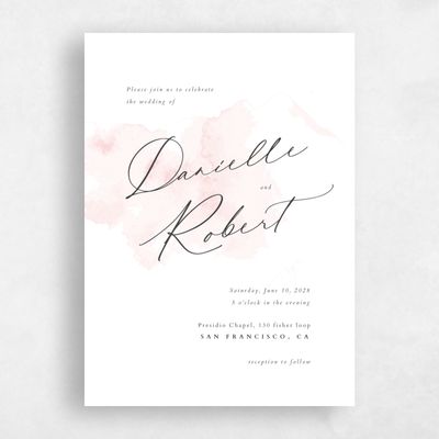 Blush, Pink Wedding Invitation - Lombok Portrait
