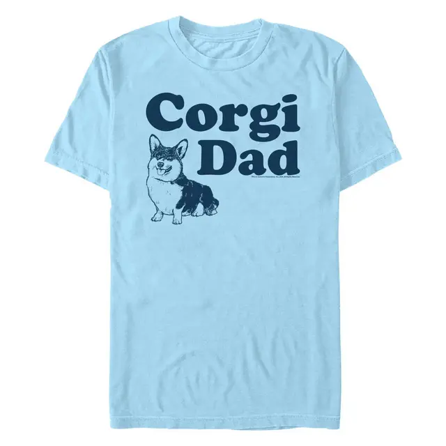 Men's A Dog's Purpose Corgi Dad T-Shirt - Light Blue - 2X Large
