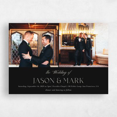 Black Wedding Invitation - Gavin Multiphoto